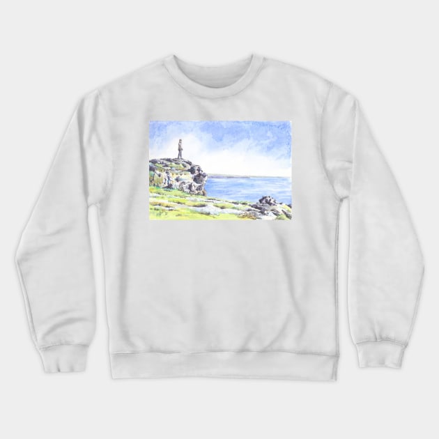 Trevose Head, Cornwall Crewneck Sweatshirt by BarnabyEdwards